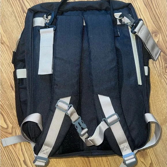 NWOT Black Diaper Backpack w/Changing or Napping Station - Picture 2 of 5